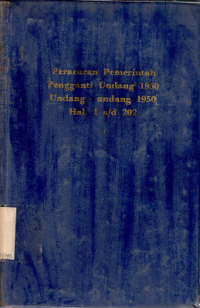 Peraturan Pemerintah Pengganti Undang-Undang Tahun 1950 No 1 sampai 6