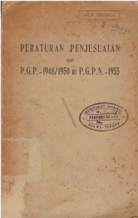 Peraturan Penjesuaian dari P.G.P 1948/1950 ke P.G.P.N 1955