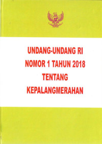 Undang-Undang RI Nomor 1 Tahun 2018 tentang Kepalangmerahan