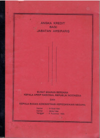 Angka Kredit Bagi Jabatan Arsiparis