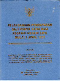 Pelaksanaan Pembayaran Gaji pokok baru bagi PNS mulai 1 April 1997
Meliputi:
Gaji Pokok, Tunjangan Istri/Suami, Tunjangan Anak, Tunjangan Jabatan Struktural/Fungsional, Tunjangan Beras, Tunjangan Khusus Irian Jaya, Tunjangan Khusus Timor Timur, Uang Muka Gaji, Tunjangan Wilayah Terpencil, dan Uang Duka Wafat