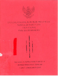Undang-Undang Republik Indonesia Nomor 39 Tahun 1999 tentang Hak Asasi Manusia