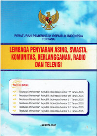 Peraturan Pemerintah Republik Indonesia tentang Lembaga Penyiaran Asing, Swasta, Komunitas, Berlangganan, Radio dan Televisi