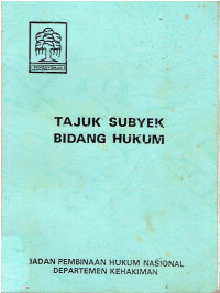 Tajuk Subyek Bidang Hukum