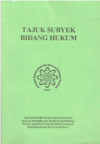 Tajuk Subyek Bidang Hukum