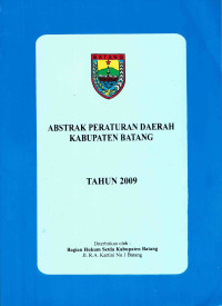 Abstrak Peraturan Daerah Kabupaten Batang Tahun 2009