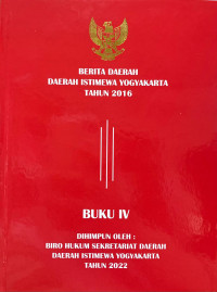 Berita Daerah Daerah Istimewa Yogyakarta Tahun 2016 Buku IV